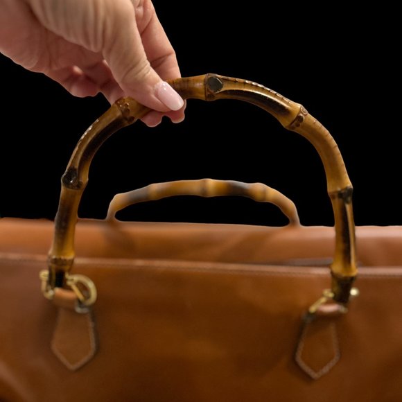 Gucci Leather handbag with Bamboo handle - with Leather Strap - Picture 8 of 16
